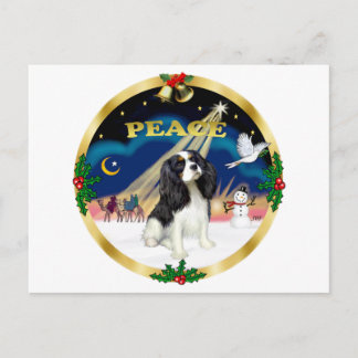 Xmas Sunrise - Trefärgad Cavalier King Charles Helg Vykort