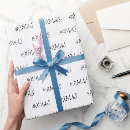 XMAS Svart och Vitt Trendigt Personligt Presentpapper