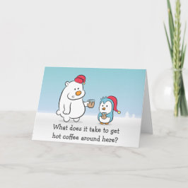 X'mas tecknad - den polara björnen klagar till helgkort