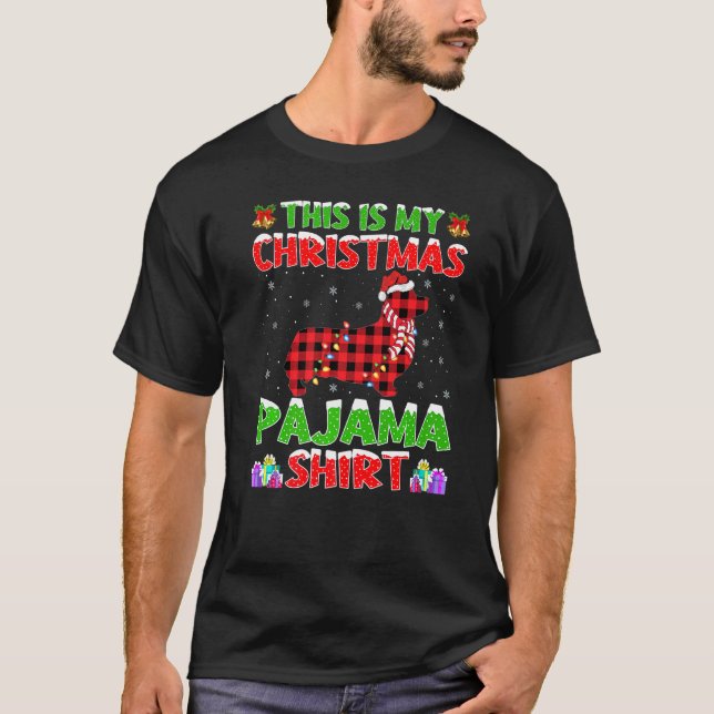 Xmas Tomte Det här är min Corgi Jul Pyjamas T Shirt (Framsida)