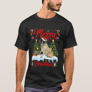 Xmas Träd Belysning Engelsk Mastiff Hund Glad Chri T Shirt