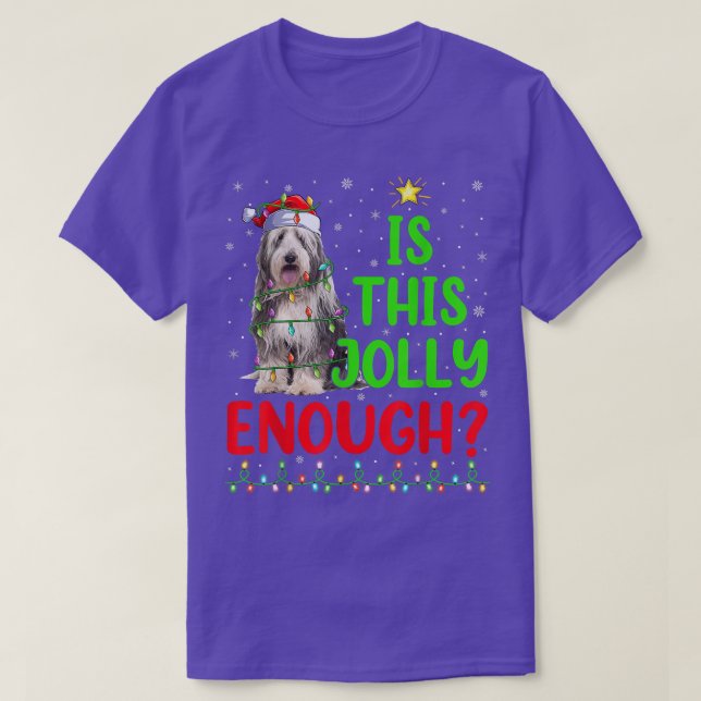 Xmas Tree Is This Jolly Enough Bearded Collie Chri T Shirt (Design framsida)