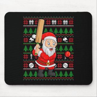 Xmas Ugly Sweater Style Santa Playing Cricket Chri Musmatta