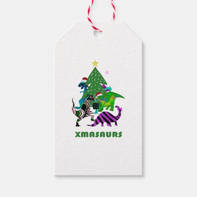 Xmasaurs Presentetikett (Framsidan)