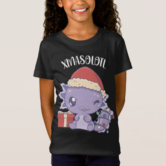Xmasolotl Cute Axolotl Jul T Shirt (Framsida)