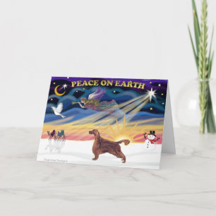 XmasSunrise - Irish Setter 1 Helgkort