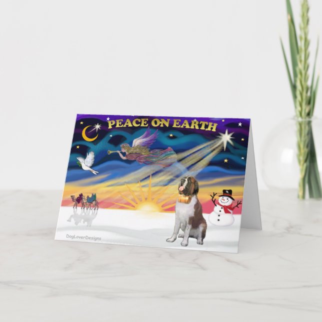 XmasSunrise - Saint Bernard 1 Helgkort (Framsida)