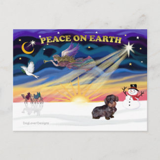 XmasSunrise-WireHated Dachshund Helg Vykort