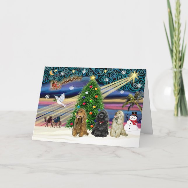 Xms Magic-3Cockers-blk-brynt Helgkort (Framsida)