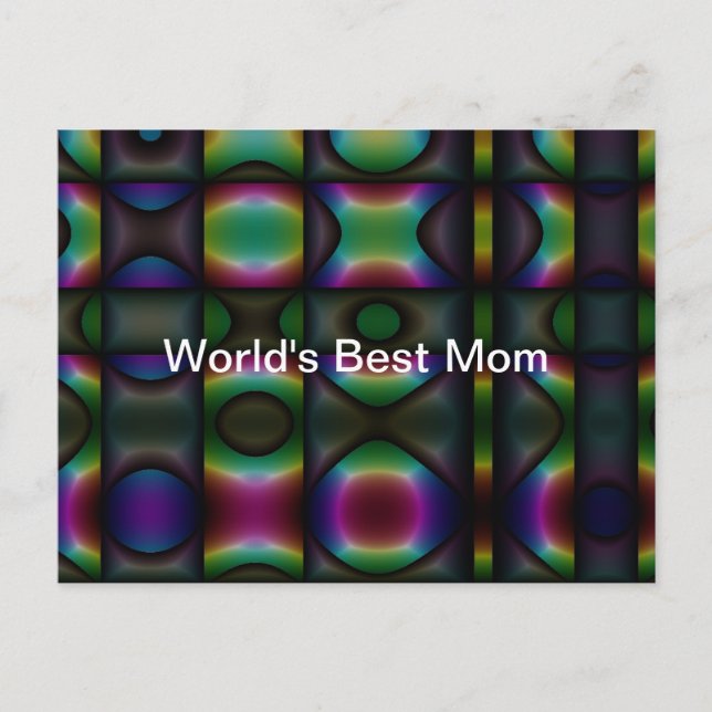 XO Abstrakt Digital Art, världens bästa Mamma Vykort (Framsida)