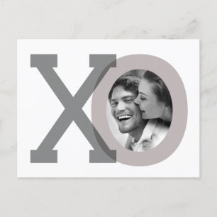 XO Grå Bröllop Spara Datum Foto vykort