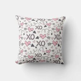 XO Hearts and Prows Kärlek Mönster Kudde