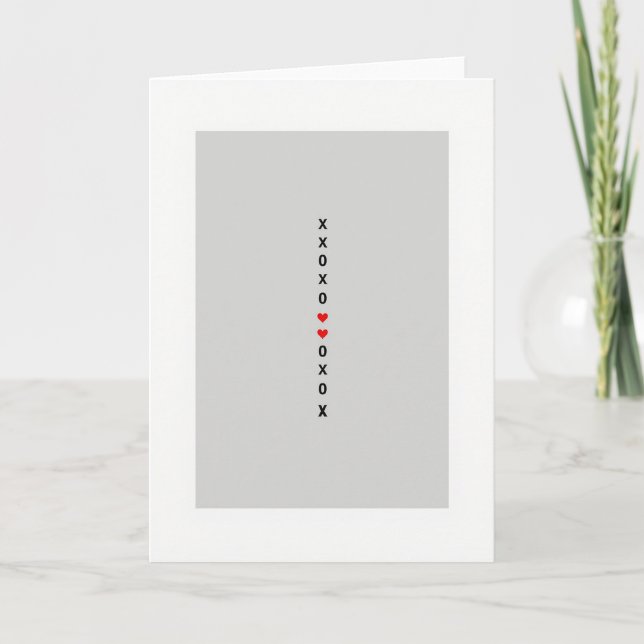 Xo Hearts Modern Karkort Kort (Framsida)