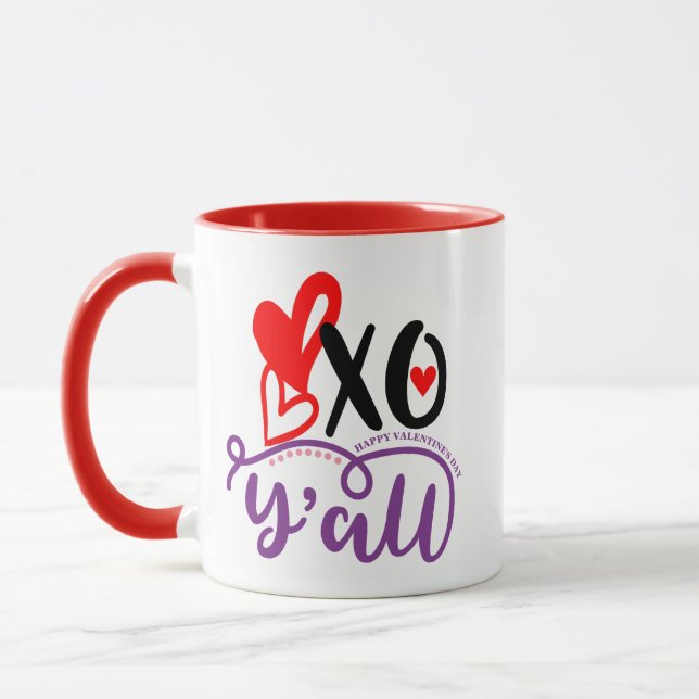 XO Hearts-Mugg-kaffedesign i Valentines day Mugg (Vänster)