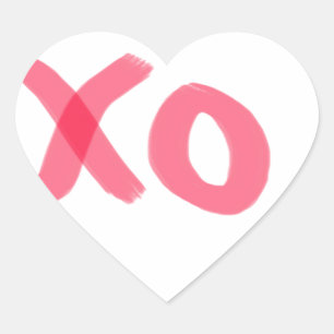 xo hjärtformat klistermärke