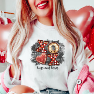 XO Hugs och Kisses, Roligt Valentine T Shirt
