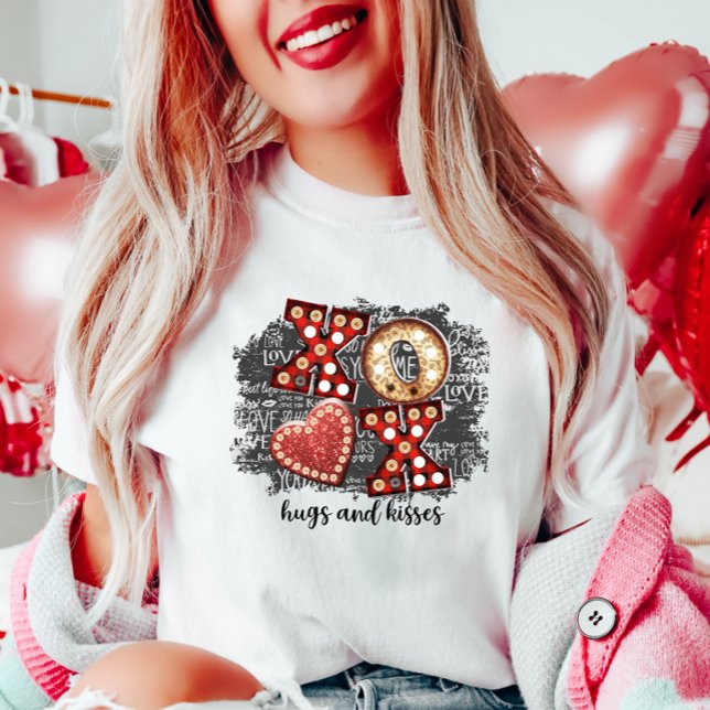 XO Hugs och Kisses, Roligt Valentine T Shirt (Skapare uppladdad)