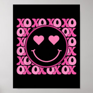 Xo Rosa Smile Ansikte Heart Ögon Groovy Heart Vale Poster