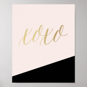 XO-rosa teckningsavtryck Poster