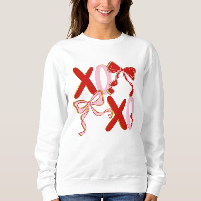 XO Valentine Sweatshirt | Cute XOXO Love Pullover T Shirt (Framsida)