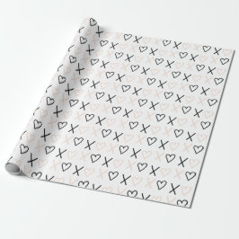 Xo Valentines Hearts Mönster Presentpapper
