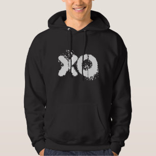 XO vit manar svart Hoodie