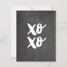 XO XO. Hus och kyssar i valentines day. Chalkboard