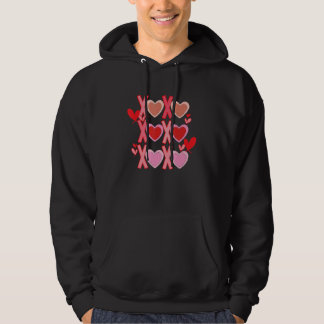 XO XO Valentine Kärlek Heart Retro Valentines day  Hoodie