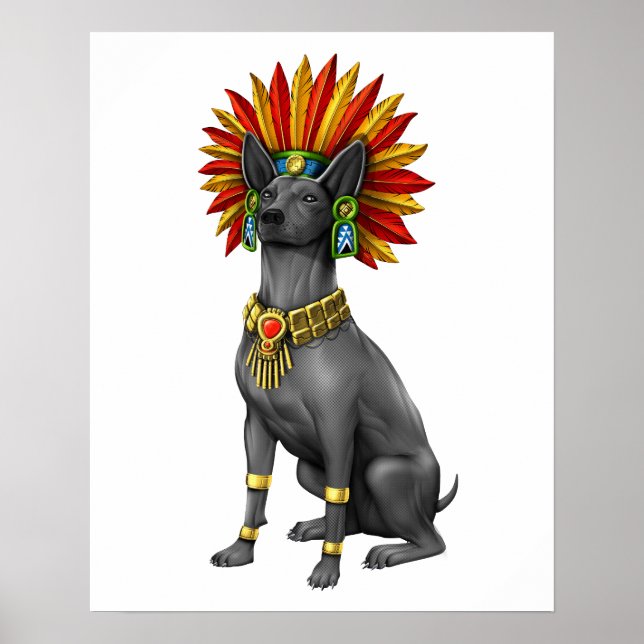 Xolo Hund Aztec Warrior Poster (Framsidan)