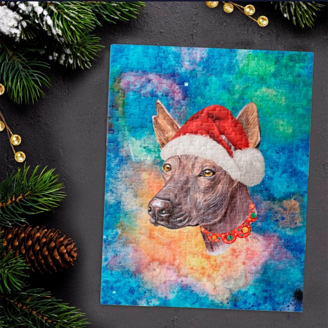 Xoloitzcuintle Mexikansk Nakenhund Jul Pussel (Skapare uppladdad)