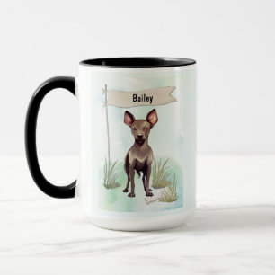Xoloitzcuintli Akvarell Personlig Hund Mugg