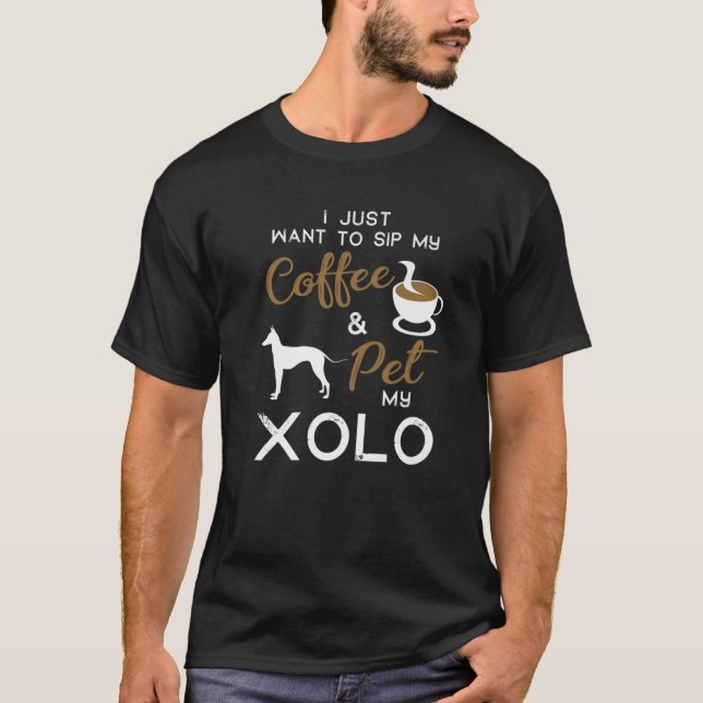 Xoloitzcuintli Hund Coffee Älskare Owner Julafton  T Shirt (Framsida)