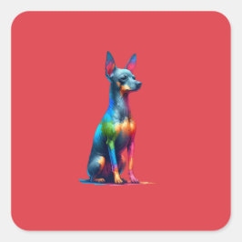 Xoloitzcuintli Hund Fyrkantigt Klistermärke