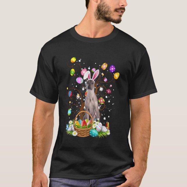Xoloitzcuintli Hund Påskägg Jakt Korg Påsk T Shirt (Framsida)