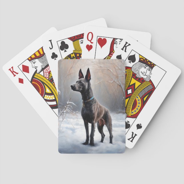 Xoloitzcuintli Låt det snö Jul Casinokort (Baksidan)