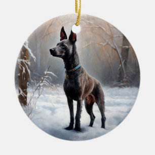 Xoloitzcuintli Låt det snö jul Julgransprydnad Keramik