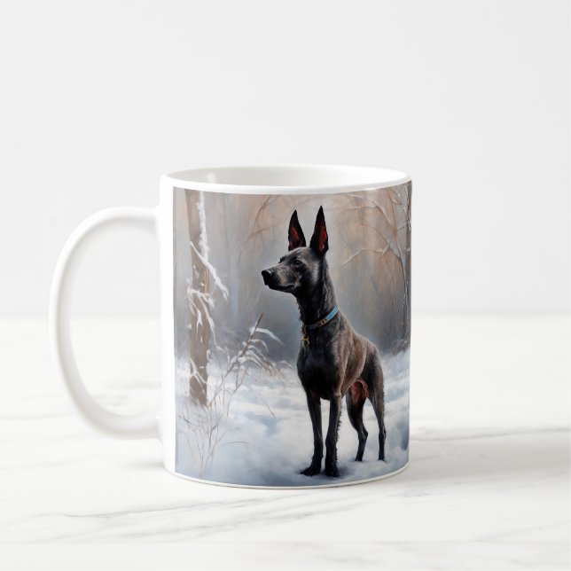 Xoloitzcuintli Låt det snö Jul Kaffemugg (Vänster)