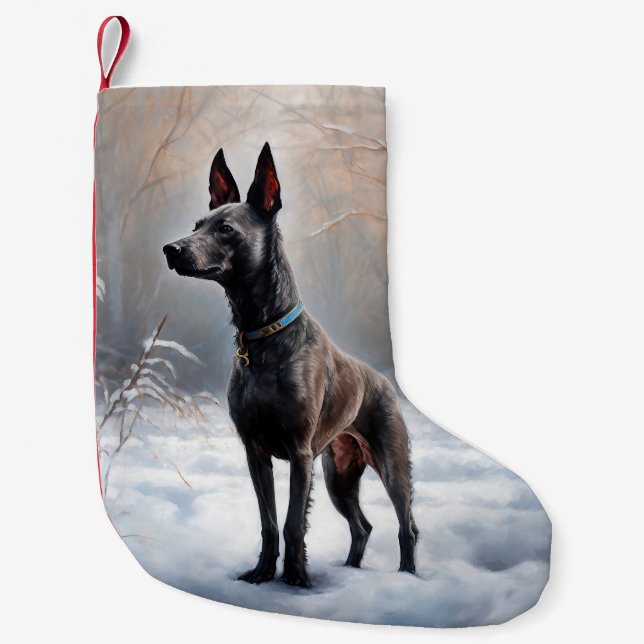 Xoloitzcuintli Låt det snöa jul Liten Julstrumpa (Framsidan)