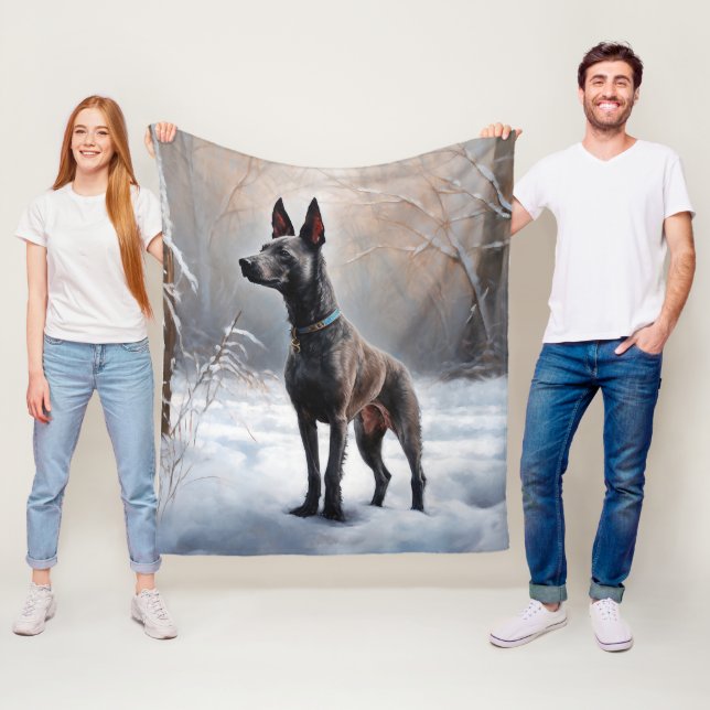 Xoloitzcuintli Let It Snow Jul Fleecefilt (På plats)