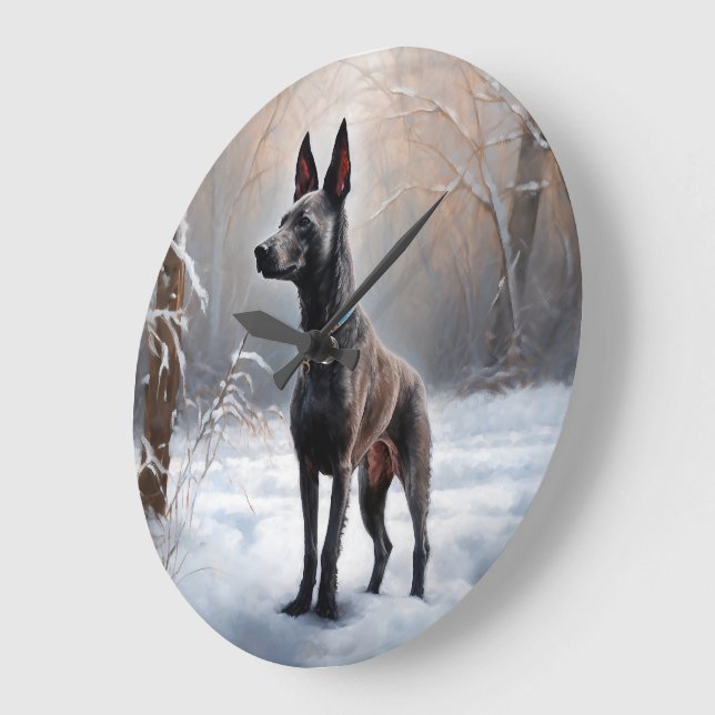 Xoloitzcuintli Let It Snow Jul Stor Klocka (Vinkel)