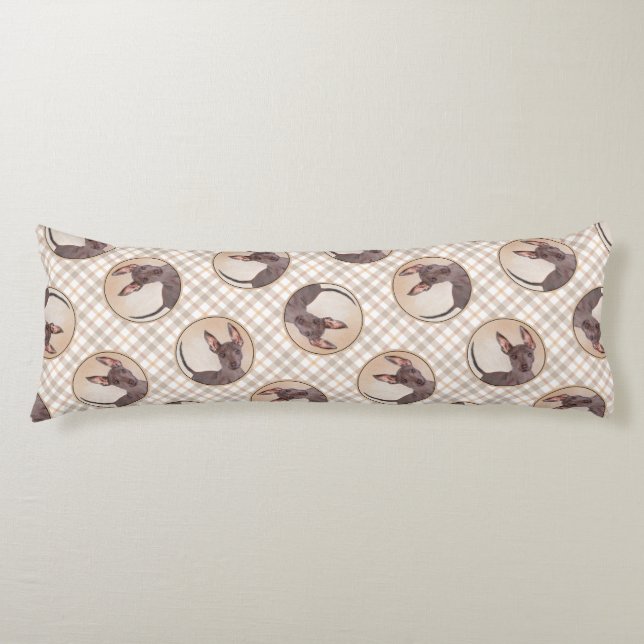 Xoloitzcuintli målar hairless Liver Red Hund Art Kroppskudde (Framsidan)