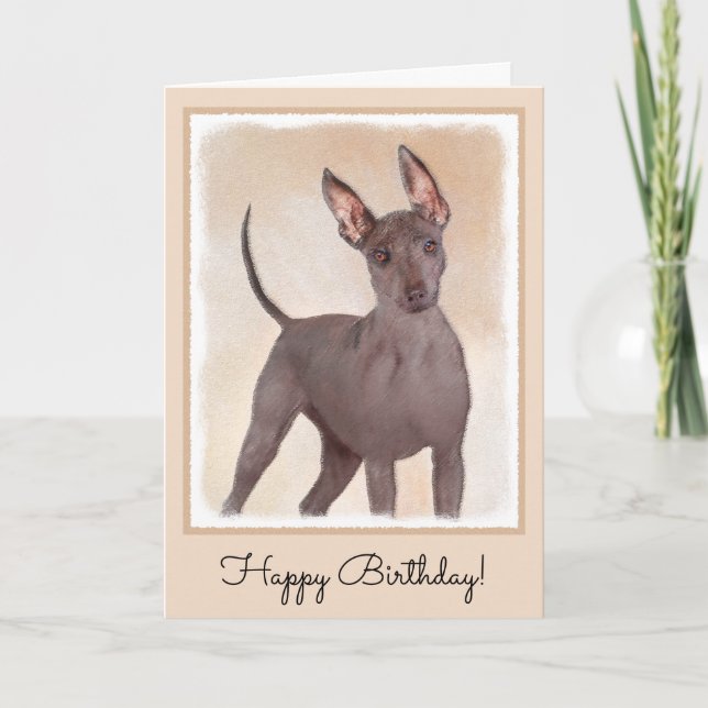 Xoloitzcuintli-målning - Cute Original Hund Art Kort (Framsida)