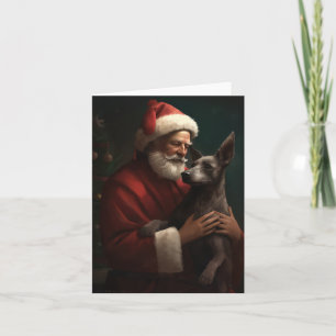Xoloitzcuintli med Jultomten i julafton Kort