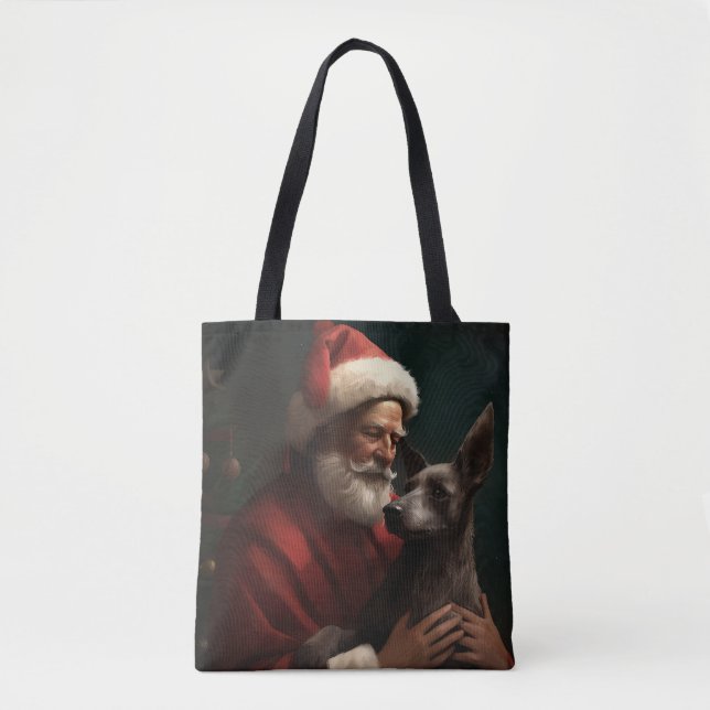 Xoloitzcuintli med Tomte Julfirande Jul Tygkasse (Framsida)