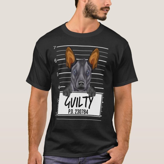 Xoloitzcuintli Mugshot Guilty Hund T Shirt (Framsida)