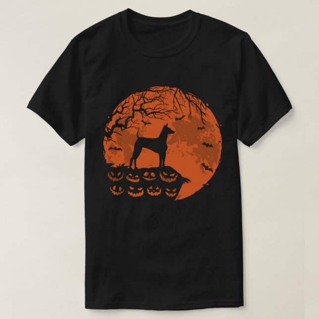 Xoloitzcuintli och Måne Halloween Hund älskare Gif T Shirt (Design framsida)