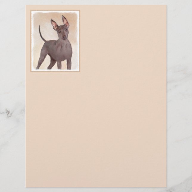 Xoloitzcuintli Painting - Cute Original Hund Art (Framsida)