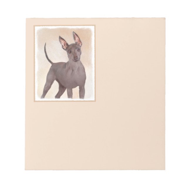 Xoloitzcuintli Painting - Cute Original Hund Art Anteckningsblock (Framsida)