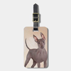 Xoloitzcuintli Painting - Cute Original Hund Art Bagagebricka