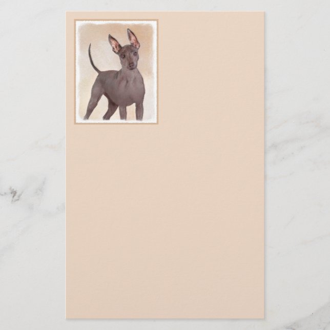 Xoloitzcuintli Painting - Cute Original Hund Art Brevpapper (Framsida)